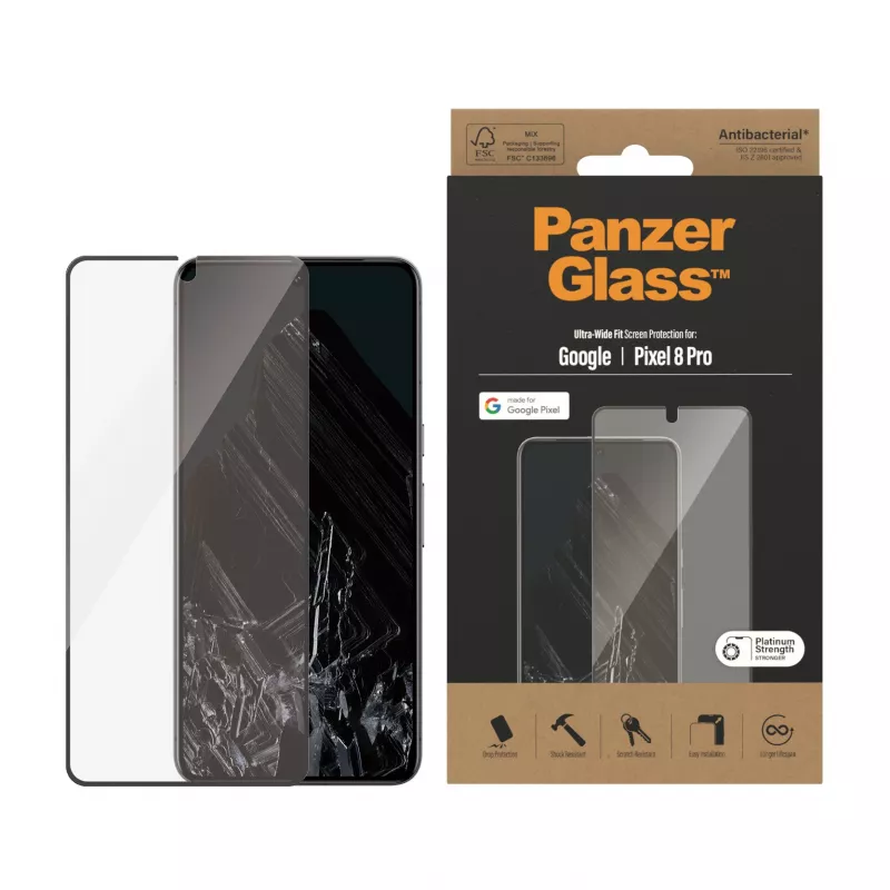 PanzerGlass ® Screen Protector Google Pixel 8 Pro | Ultra-Wide Fit