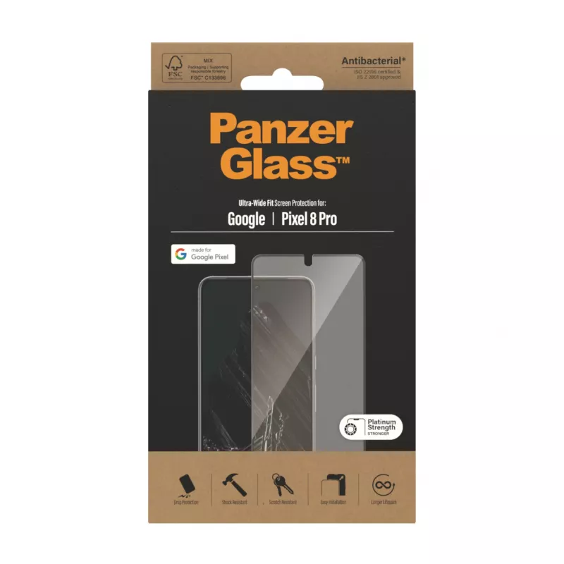 PanzerGlass ® Screen Protector Google Pixel 8 Pro | Ultra-Wide Fit