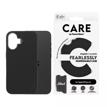 PanzerGlass CARE™ by ® Case Black w. MagSafe iPhone 16, Cover, Apple, Apple - iPhone 16, Black