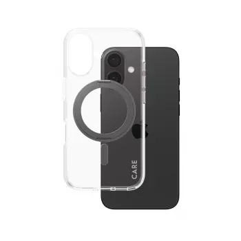 PanzerGlass CARE™ by ® Case Transparent w. Black Kickstand & MagSafe iPhone 16
