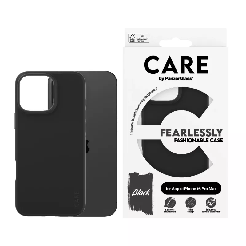 PanzerGlass CARE™ by ® Case Black iPhone 16 Pro Max, Cover, Apple, Apple - iPhone 16 Pro Max, Black