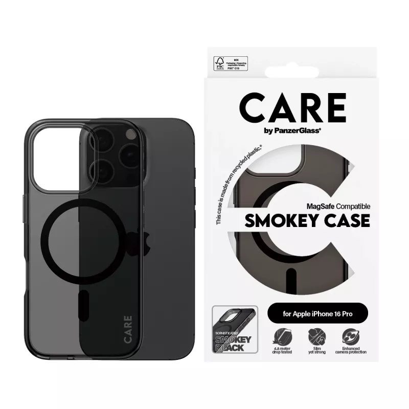Cover PanzerGlass CARE by Flagship Case Urban Combat Smokey w. Black MagSafe iPhone '24 6.3 inch Pro