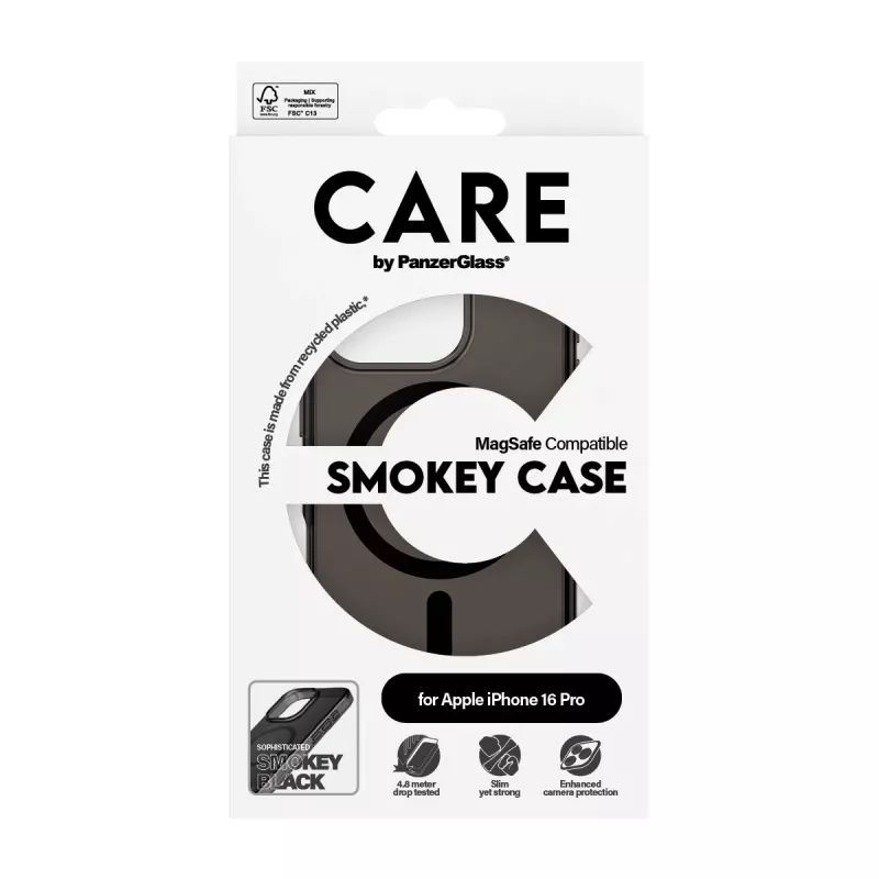 Cover PanzerGlass CARE by Flagship Case Urban Combat Smokey w. Black MagSafe iPhone '24 6.3 inch Pro
