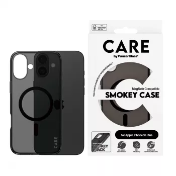 PanzerGlass CARE™ by ® Urban Combat Case Smokey w. Black MagSafe iPhone 16 Plus