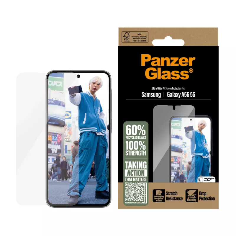 PanzerGlass ® Screen Protector Samsung Galaxy A56 5G | Ultra-Wide Fit w. EasyAligner