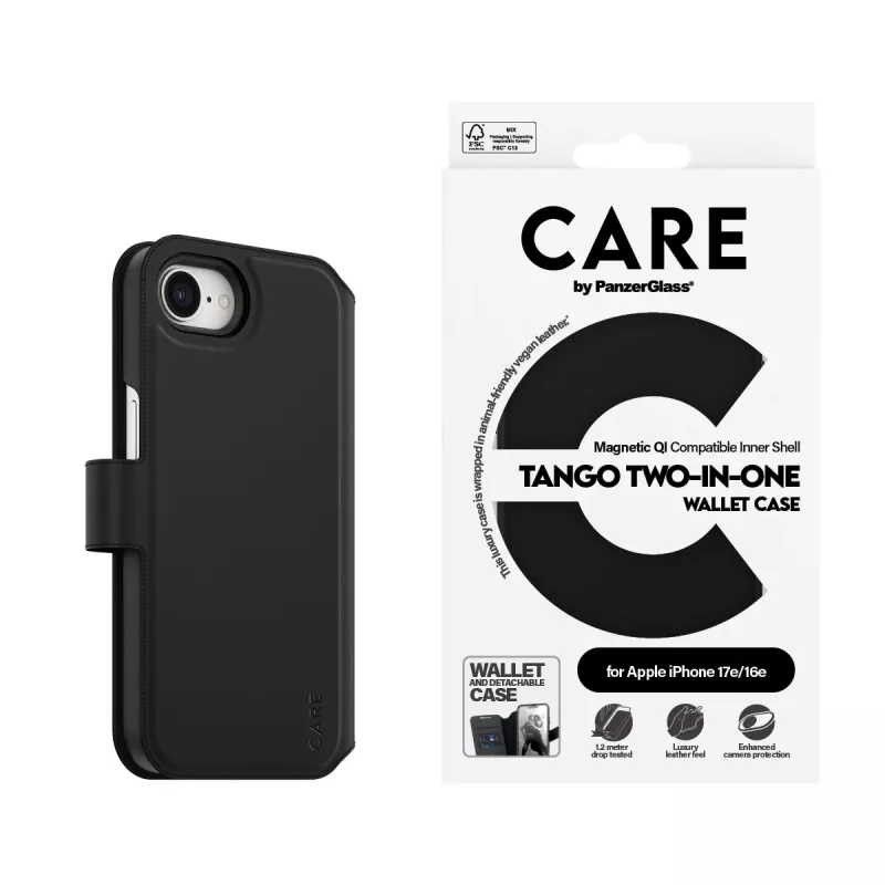 PanzerGlass CARE™ by ® Tango 2-in-1 Wallet Case w. Qi iPhone 17e | 16e
