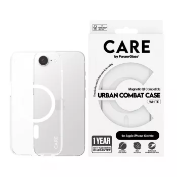 Cover PanzerGlass CARE by Flagship Case Transparent Urban Combat White Qi Compatible iPhone 16e