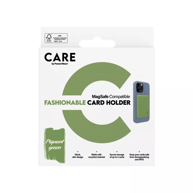 PanzerGlass CARE™ by ® Card Holder Green iPhone, Cover, Apple, Apple - iPhone, Green