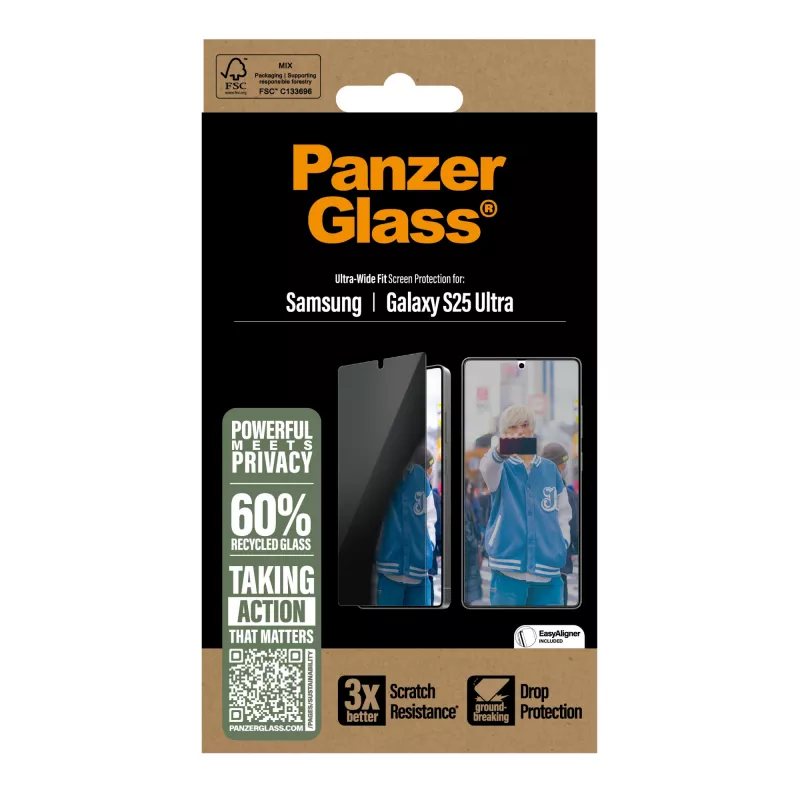 PanzerGlass ® Privacy Screen Protector Samsung Galaxy S25 Ultra | Ultra-Wide Fit