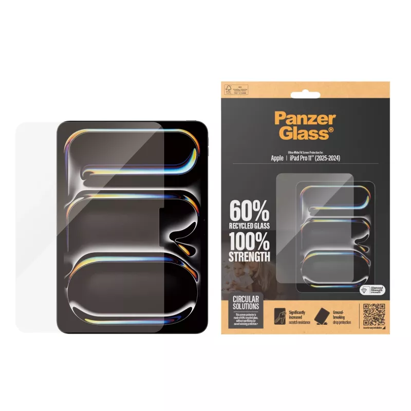 PanzerGlass ® Screen Protector iPad Pro 11'' (2024-2025) | Ultra-Wide Fit