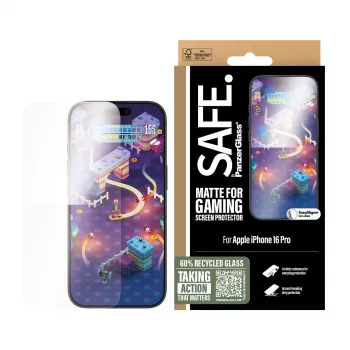 PanzerGlass SAFE. by ® Gaming Screen Protector iPhone 16 Pro | Ultra-Wide Fit