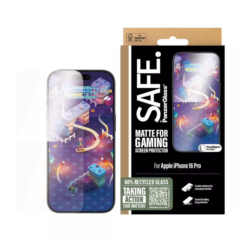 PanzerGlass SAFE. by ® Gaming Screen Protector iPhone 16 Pro | Ultra-Wide Fit