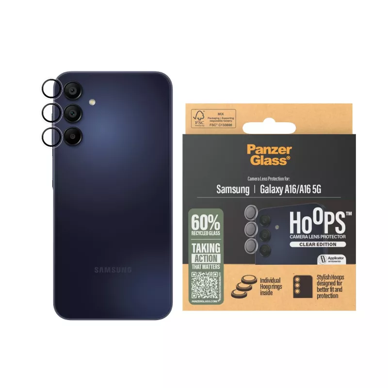 PanzerGlass ® Hoops® Camera Lens Protector Transparent Samsung Galaxy A16 | A16 5G
