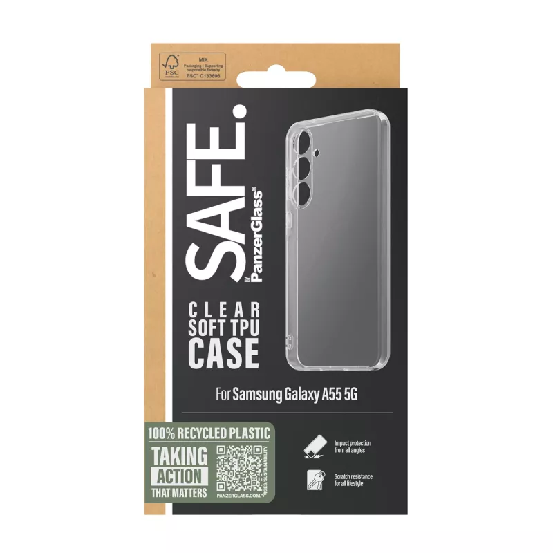 PanzerGlass SAFE. by ® TPU Case Samsung Galaxy A55 5G | Transparent