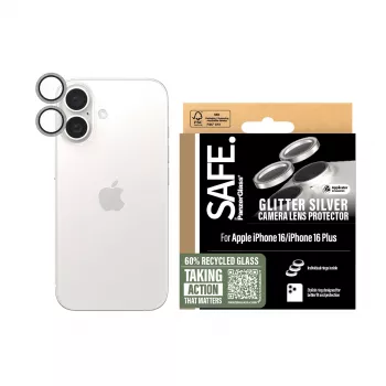 Camera Lens Protector PanzerGlass SAFE. by Glitter Silver iPhone '24 6.1 inch | 6.7 inch