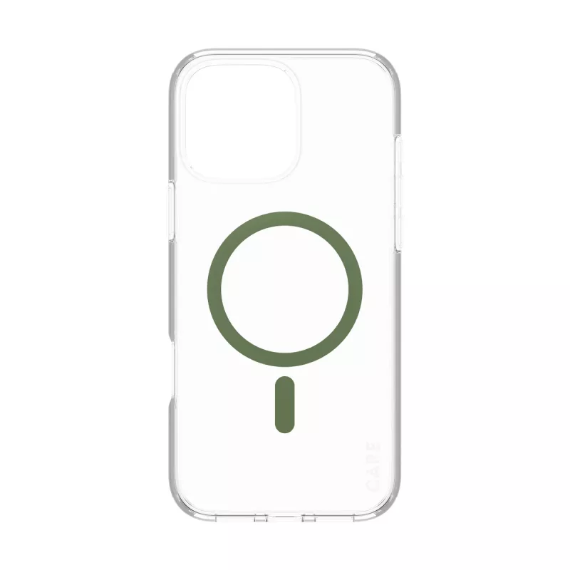 PanzerGlass CARE™ by ® Urban Combat Case Transparent w. Green MagSafe iPhone 16 Pro Max