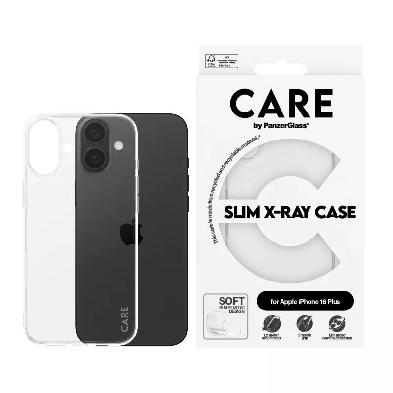 PanzerGlass CARE™ by ® X-Ray Case iPhone 16 Plus, Cover, Apple, Apple - iPhone 16 Plus, Transparent