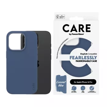 PanzerGlass CARE™ by ® Case Blue w. MagSafe iPhone 16 Pro, Cover, Apple, Apple - iPhone 16 Pro, Blue