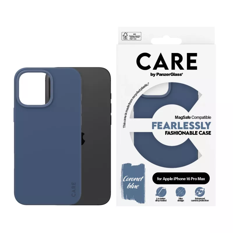 PanzerGlass CARE Fashionable Case for iPhone 16 Pro Max 6.9 inch, MagSafe, blue