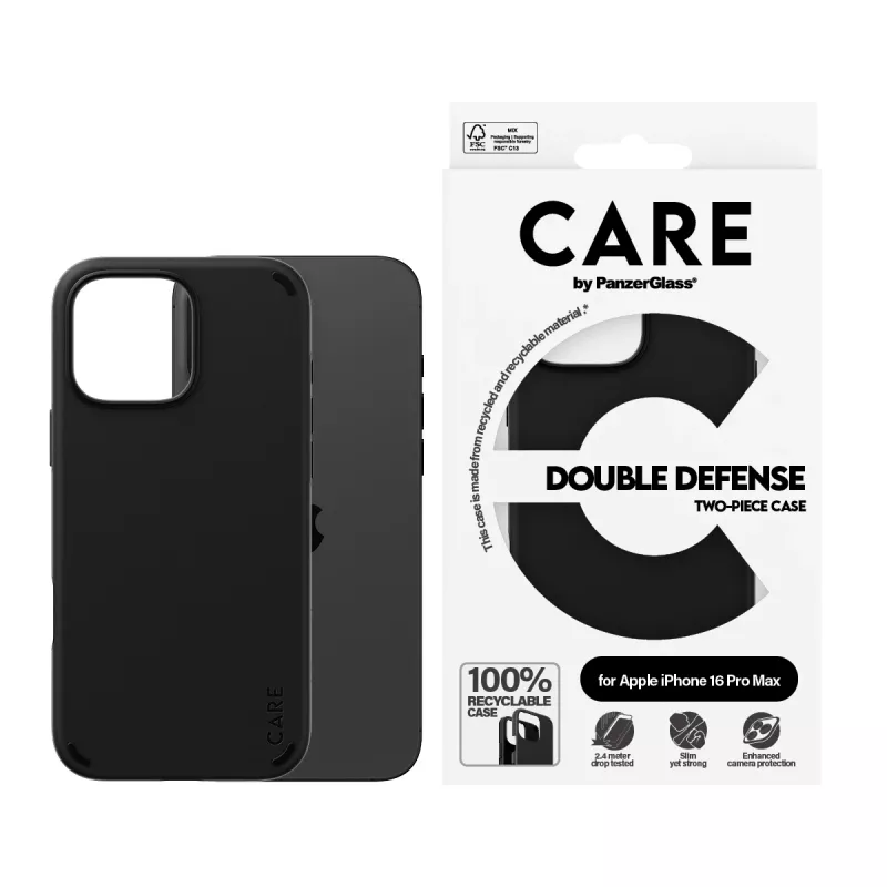Cover PanzerGlass CARE by ® Feature Case Double Defense Black iPhone '24 6.9 inch Pro