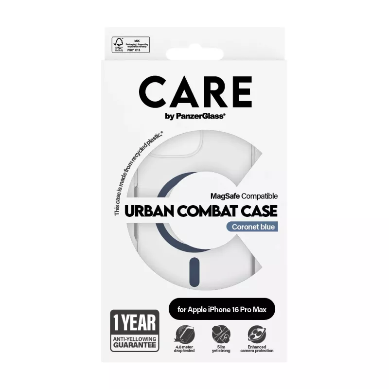 Cover PanzerGlass CARE by Flagship Case Transparent Urban Combat Blue MagSafe iPhone 16 Pro Max