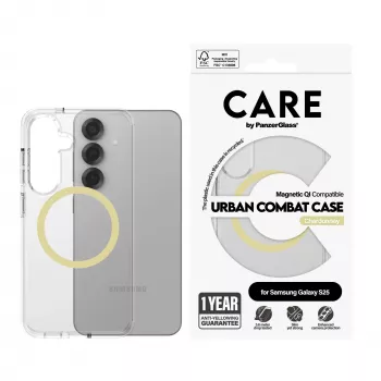PanzerGlass CARE™ by ® Urban Combat Case Transparent w. Chardonnay Qi Compatible Samsung Galaxy S25
