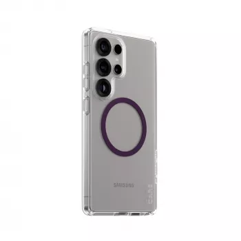 PanzerGlass CARE™ by ® Urban Combat Case Transparent w. Plum Purple Qi Compatible Samsung Galaxy S25 Ultra