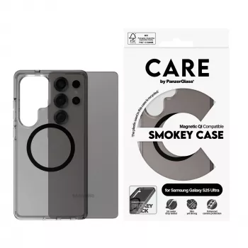 PanzerGlass CARE™ by ® Urban Combat Case Smokey w. Black Qi Compatible Samsung Galaxy S25 Ultra