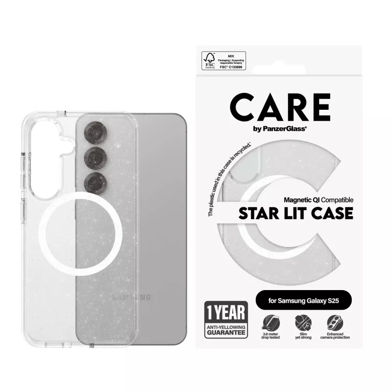 PanzerGlass CARE™ by ® Urban Combat Case Star Lit w. White Qi Compatible Samsung Galaxy S25