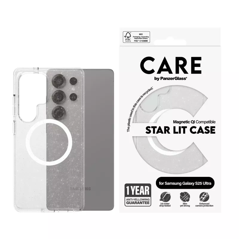 PanzerGlass CARE™ by ® Urban Combat Case Star Lit w. White Qi Compatible Samsung Galaxy S25 Ultra