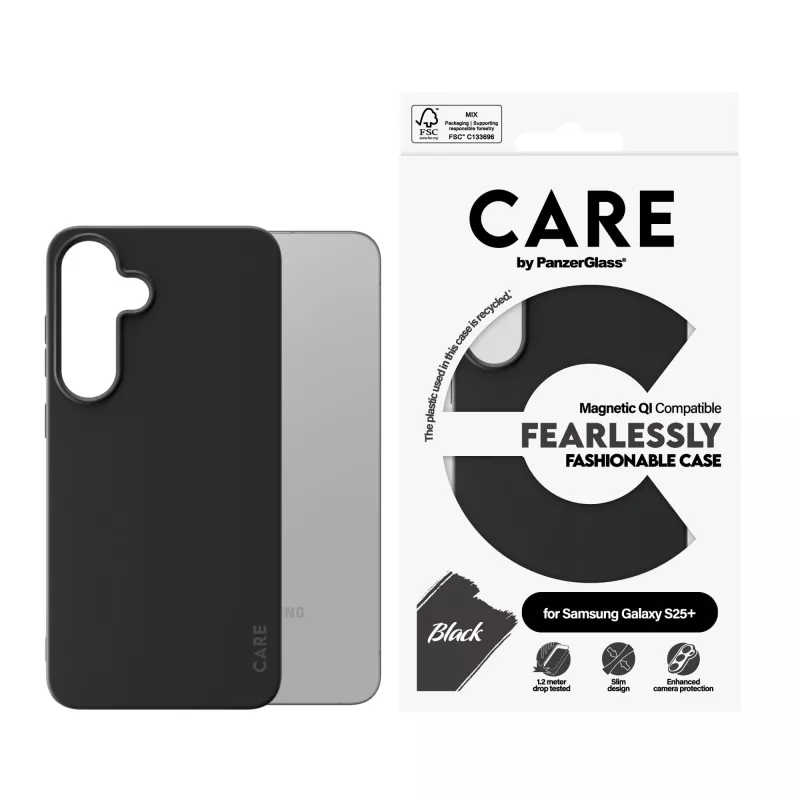 PanzerGlass CARE™ by ® Case Black w. Qi Compatible Samsung Galaxy S25+