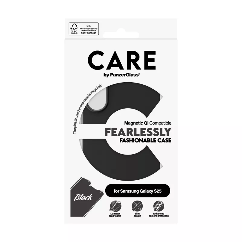 PanzerGlass CARE™ by ® Case Black w. Qi Compatible Samsung Galaxy S25
