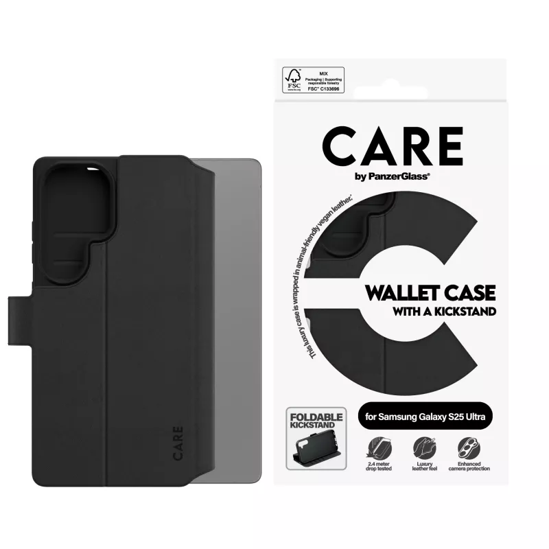 Wallet Case PanzerGlass Samsung Galaxy S25 Ultra Transparent with Kickstand