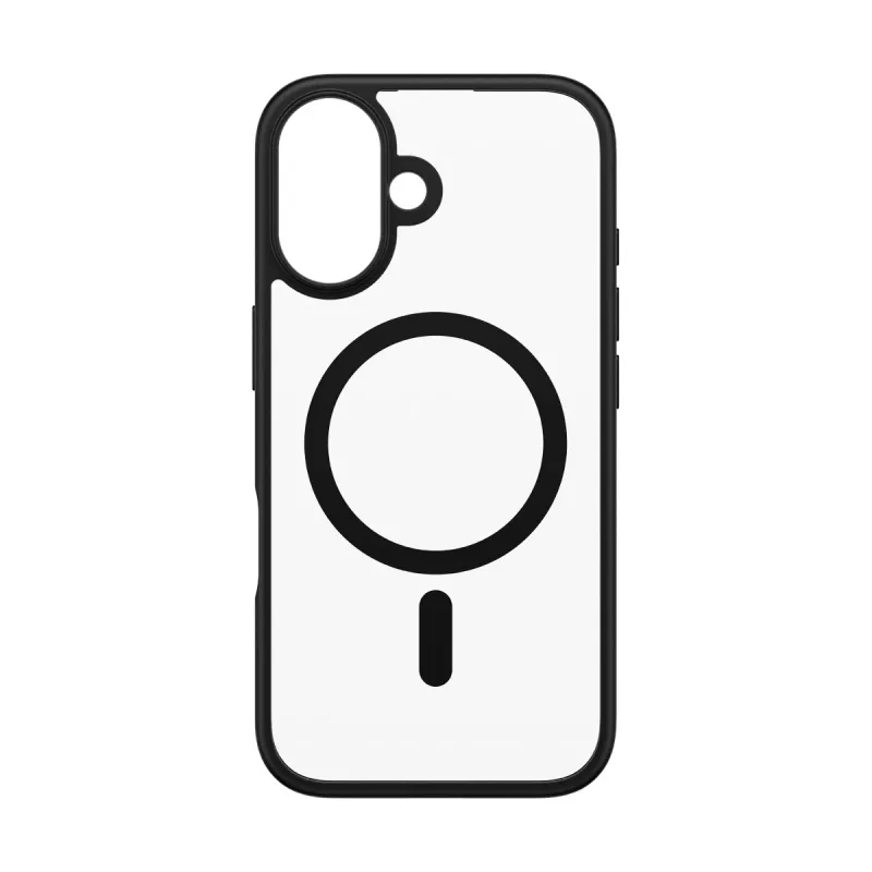 PanzerGlass ® HardCase Transparent w. Black MagSafe & Frame iPhone 16