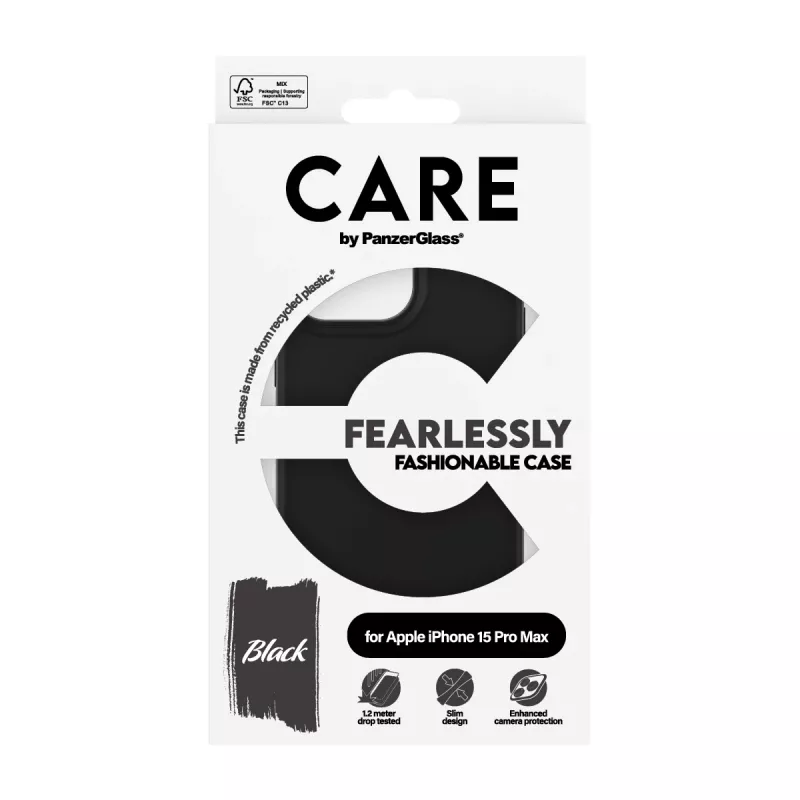 Cover PanzerGlass CARE by Fashionable Case Black iPhone 15 Pro Max