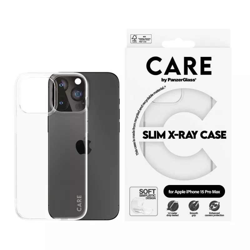 PanzerGlass CARE™ by ® X-Ray Case iPhone 15 Pro Max, Cover, Apple, Apple - iPhone 15 Pro Max, Transparent
