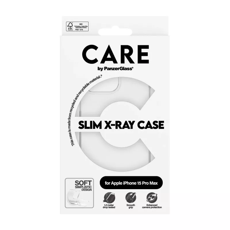 PanzerGlass CARE™ by ® X-Ray Case iPhone 15 Pro Max, Cover, Apple, Apple - iPhone 15 Pro Max, Transparent