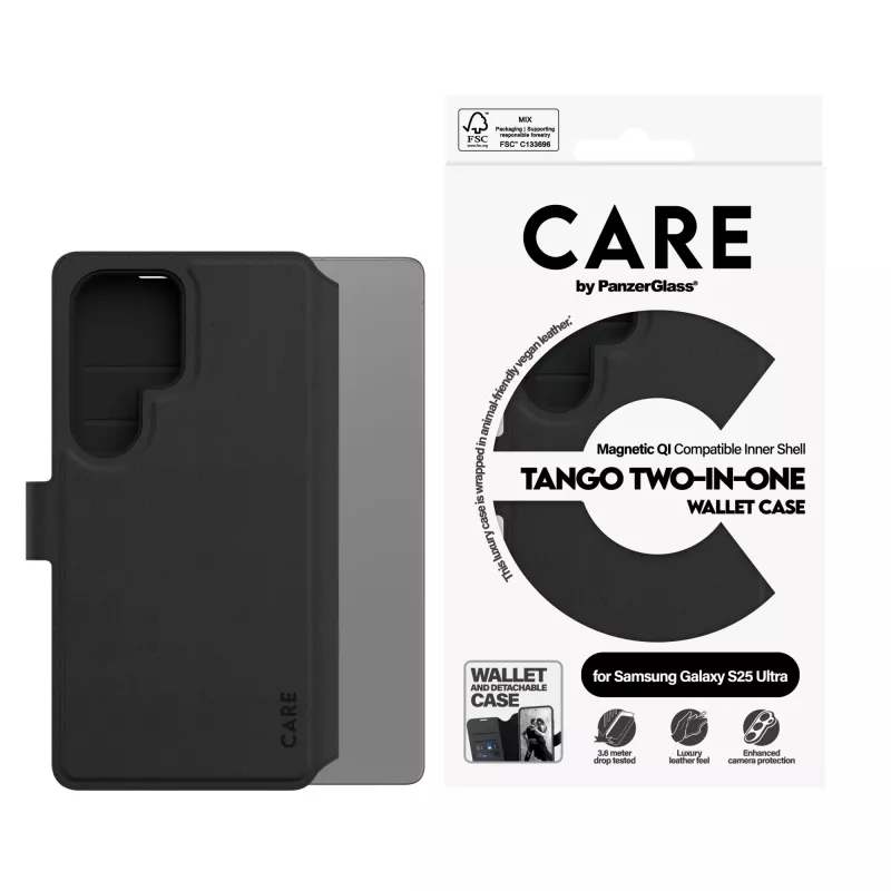 PanzerGlass CARE™ by ® Tango 2-in-1 Wallet Case w. Qi Compatible Samsung Galaxy S25 Ultra