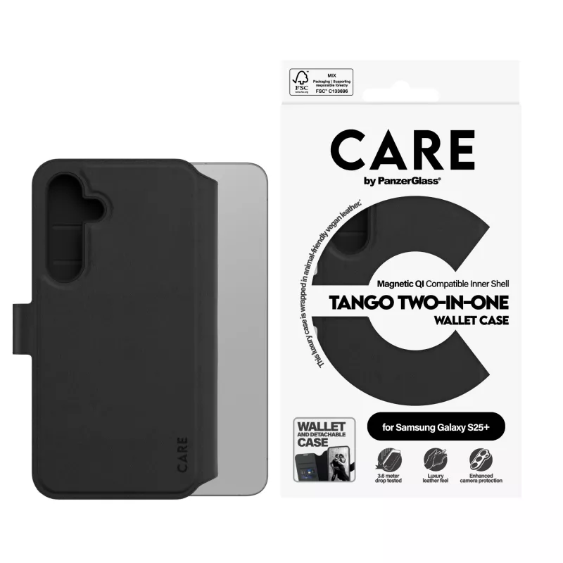 PanzerGlass CARE™ by ® Tango 2-in-1 Wallet Case w. Qi Compatible Samsung Galaxy S25+