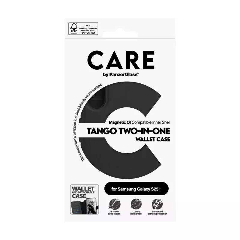 PanzerGlass CARE™ by ® Tango 2-in-1 Wallet Case w. Qi Compatible Samsung Galaxy S25+