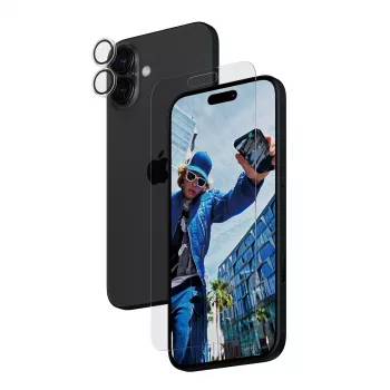 PanzerGlass ® 2-in-1 Bundle iPhone 16 Plus, Apple, Apple - iPhone 16 Plus, Dry application, Scratch resistant, Shock resistant, Transparent, 1 pc(s)