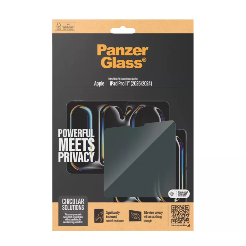 PanzerGlass ® Privacy Screen Protector ® iPad Pro 11'' (2024-2025) | Ultra-Wide Fit