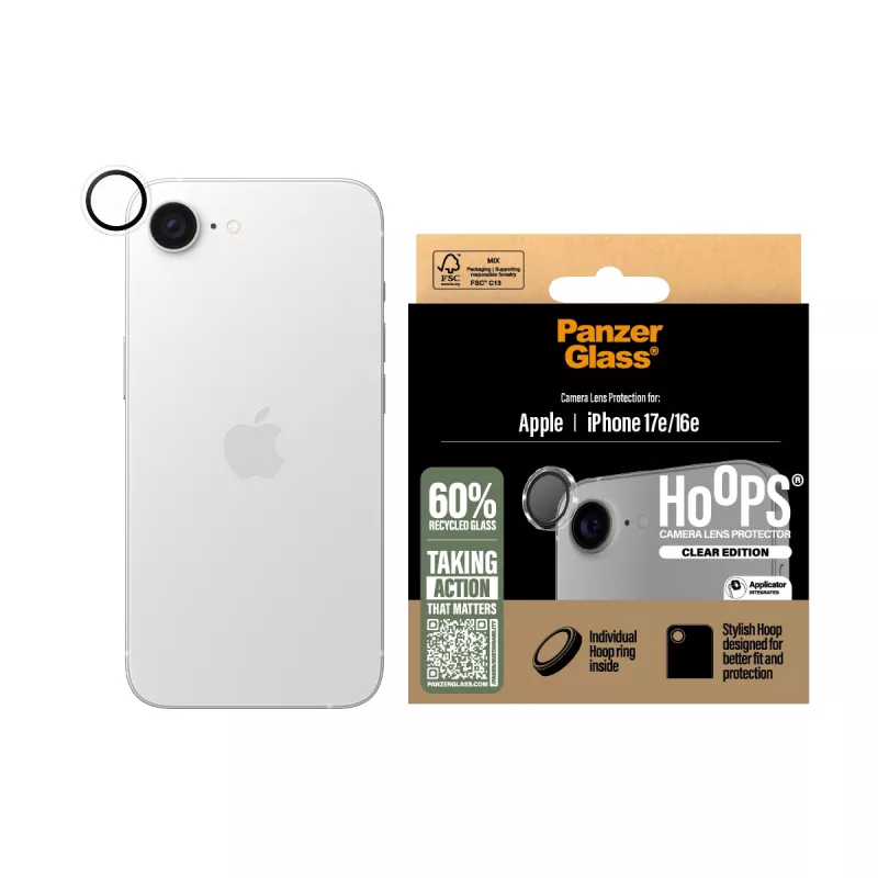 PanzerGlass ® Hoops® Camera Lens Protector Transparent iPhone 17e | 16e