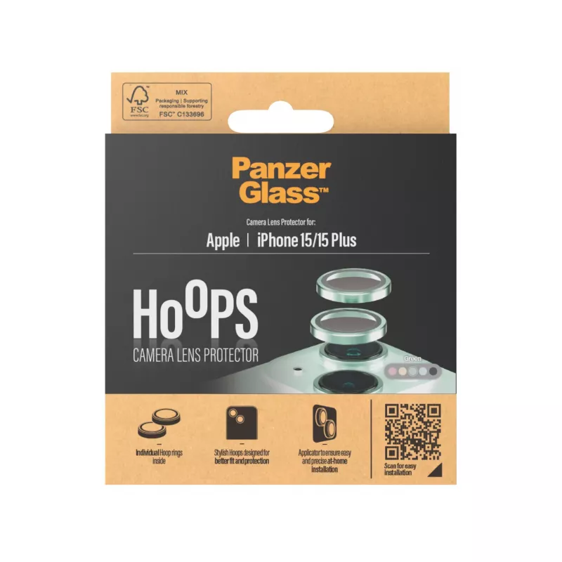 PanzerGlass ® Hoops® Camera Lens Protector Green iPhone 15 | 15 Plus