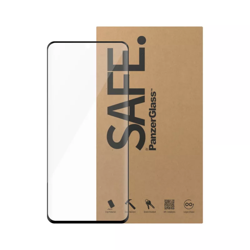 PanzerGlass SAFE. by ® Screen Protector w. Black Frame Samsung Galaxy S20 5G | Ultra-Wide Fit | BULK