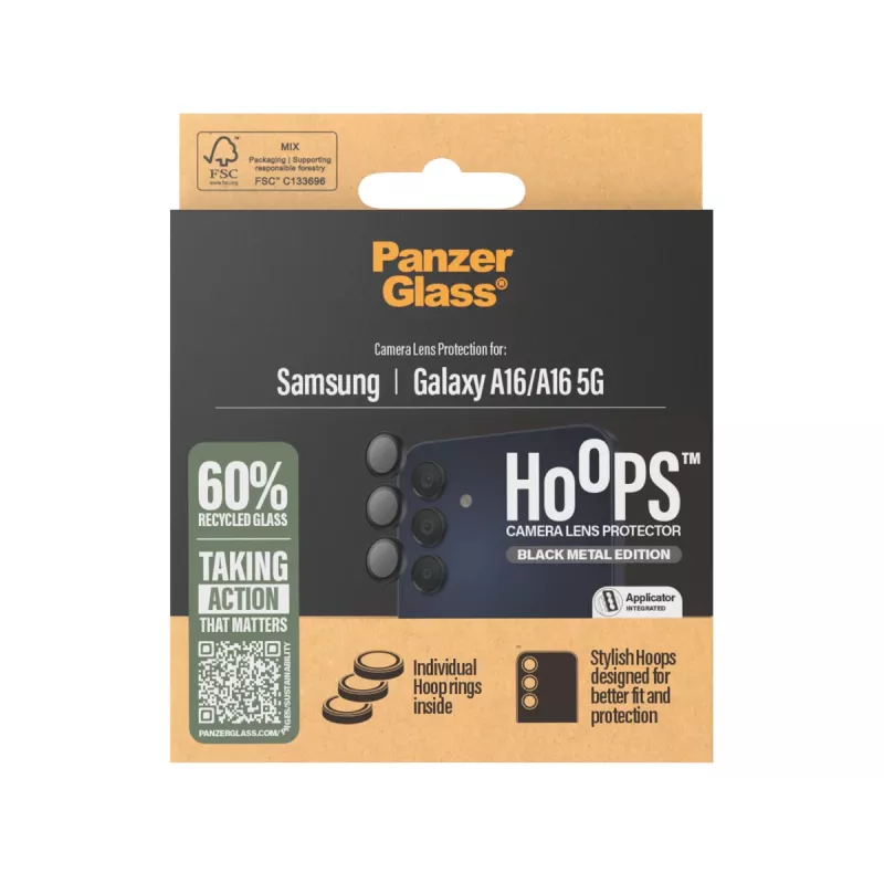 PanzerGlass ® Hoops® Camera Lens Protector Black Samsung Galaxy A16 | A16 5G