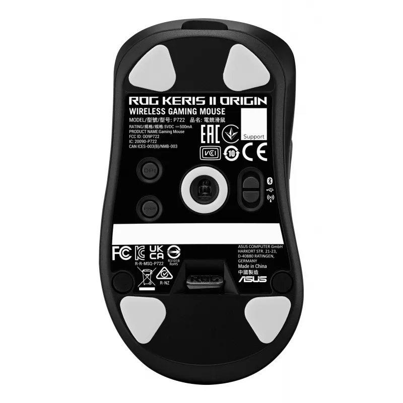 ASUS ROG Keris II Origin BLK mouse Gaming Right-hand RF Wireless + Bluetooth + USB Type-A Optical 42000 DPI