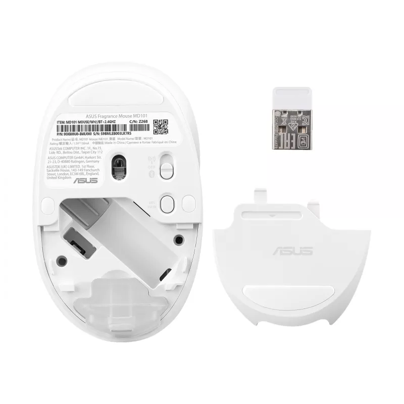 ASUS Fragrance MD101 mouse Home Ambidextrous RF Wireless + Bluetooth Optical 2400 DPI