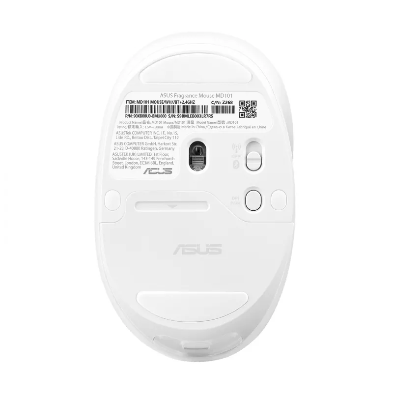 ASUS Fragrance MD101 mouse Home Ambidextrous RF Wireless + Bluetooth Optical 2400 DPI