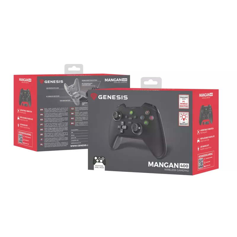 GENESIS Mangan 400 Black Bluetooth Gamepad Analogue / Digital Android, MAC, Nintendo Switch, PC, iOS